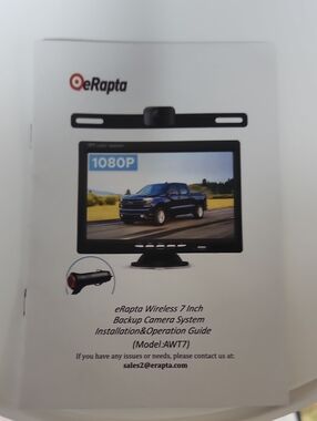 7" 1080P Wireless Backup Camera System - Black